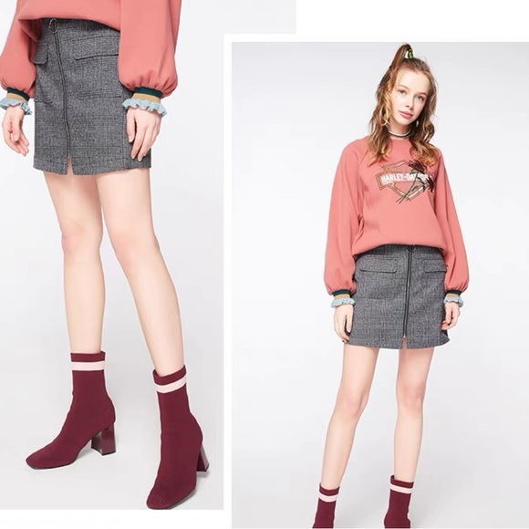 Plaid Zip-up Skirt - Picture 4 of 6